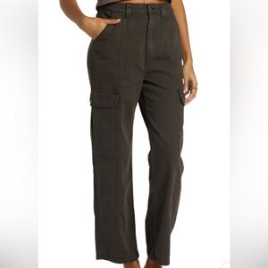 Billabong Women's Wall to Wall High-Waisted Black Cargo Jeans SZ 29